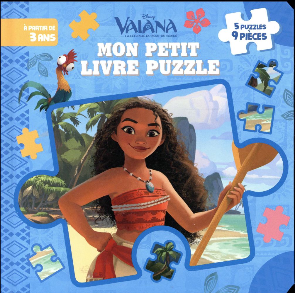 VAIANA - MON PETIT LIVRE PUZZLE - 5 PUZZLES 9 PIECES - DISNEY PRINCESSES