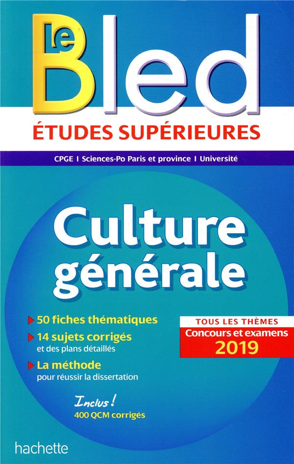 Bled culture generale, examens et concours 2019
