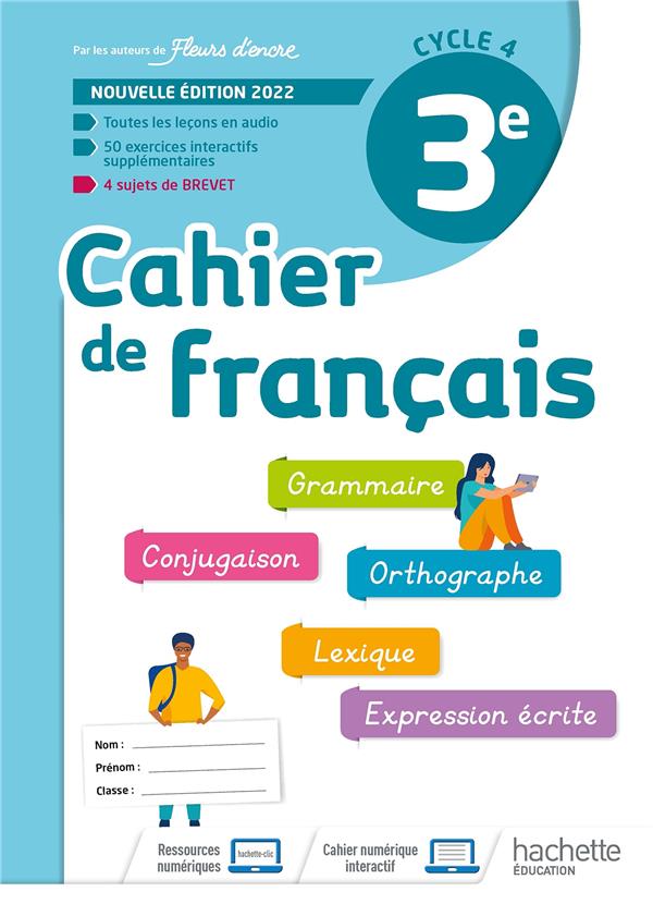 Cahier de francais cycle 4/3e - cahier d'activites - ed. 2022