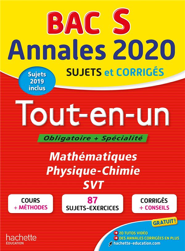Annales bac 2020 tout-en-un bac s