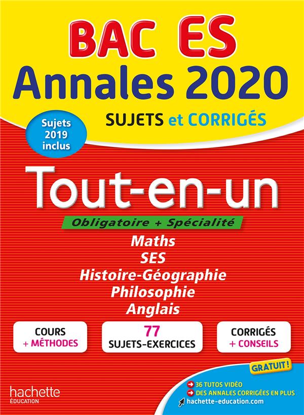 Annales bac 2020 tout-en-un bac es
