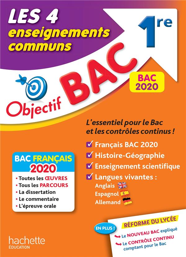 Objectif bac 1re enseignements communs bac 2020