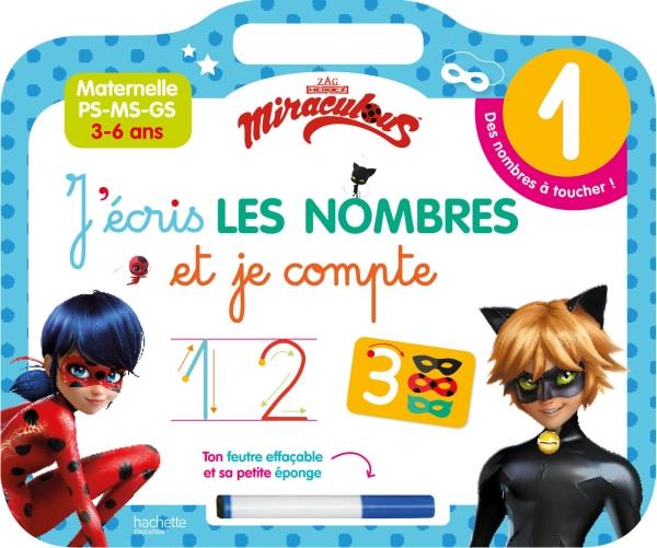 Miraculous - ardoise j'ecris les nombres et je compte (3-6 ans)