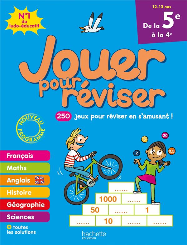 Jouer pour reviser - de la 5e a la 4e 12-13 ans - cahier de vacances 2020