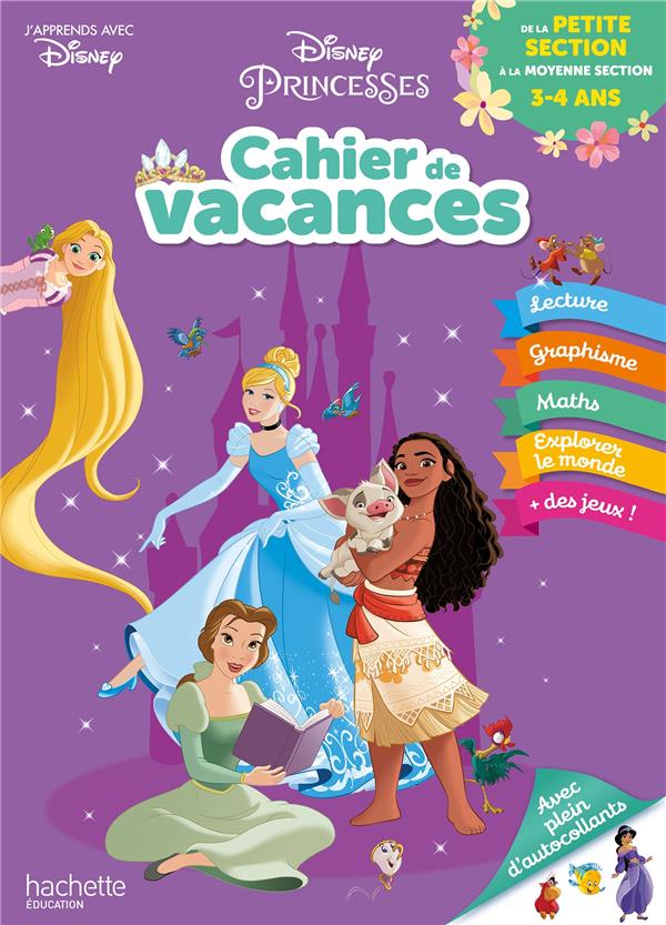 Disney - princesses - de la petite a la moyenne section - cahier de vacances 2021