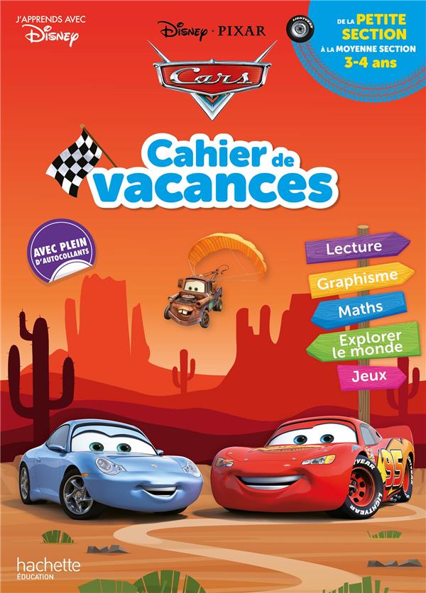 DISNEY - CARS  - CAHIER DE VACANCES 2023, DE LA PETITE SECTION A LA MOYENNE SECTION