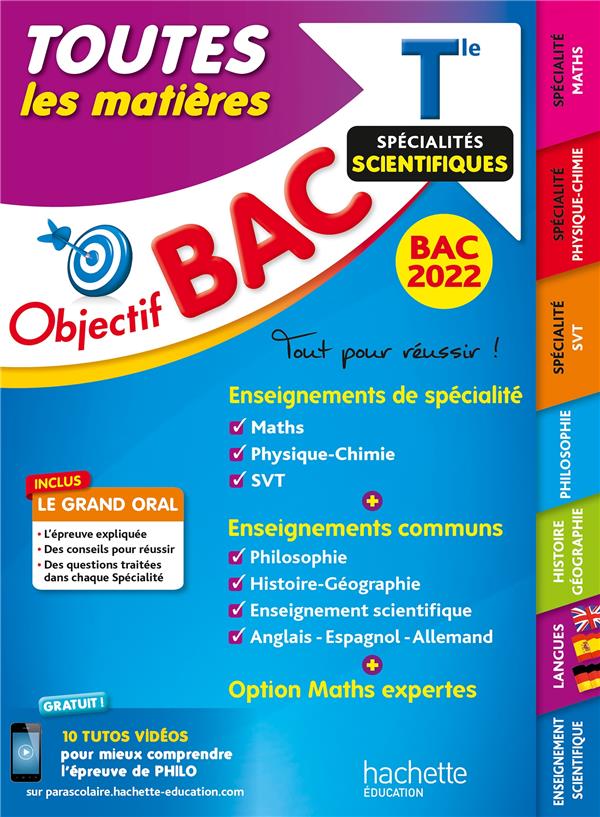 Objectif bac toutes les matieres term specialites scientifiques bac 2022