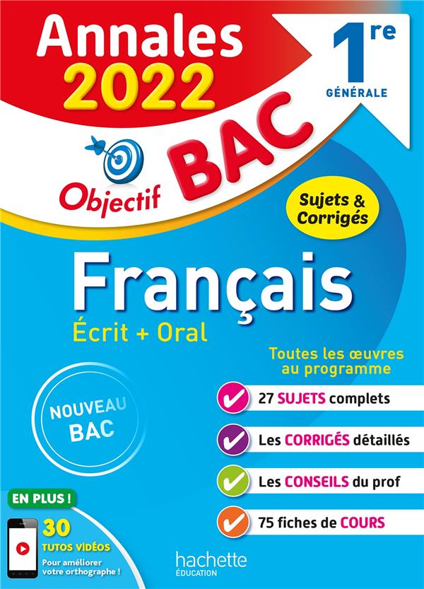 Annales objectif bac 2022 francais 1res