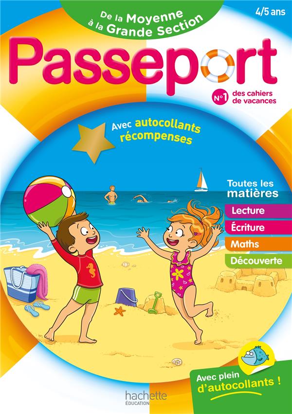 Passeport - de la moyenne a la grande section 4/5 ans - cahier de vacances 2023