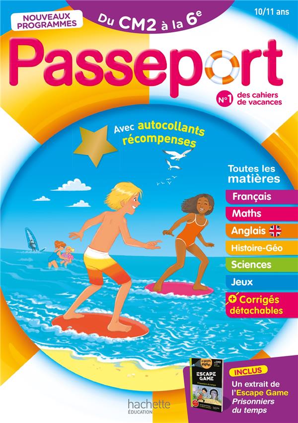 Passeport - du cm2 a la 6eme 10/11 ans - cahier de vacances 2023