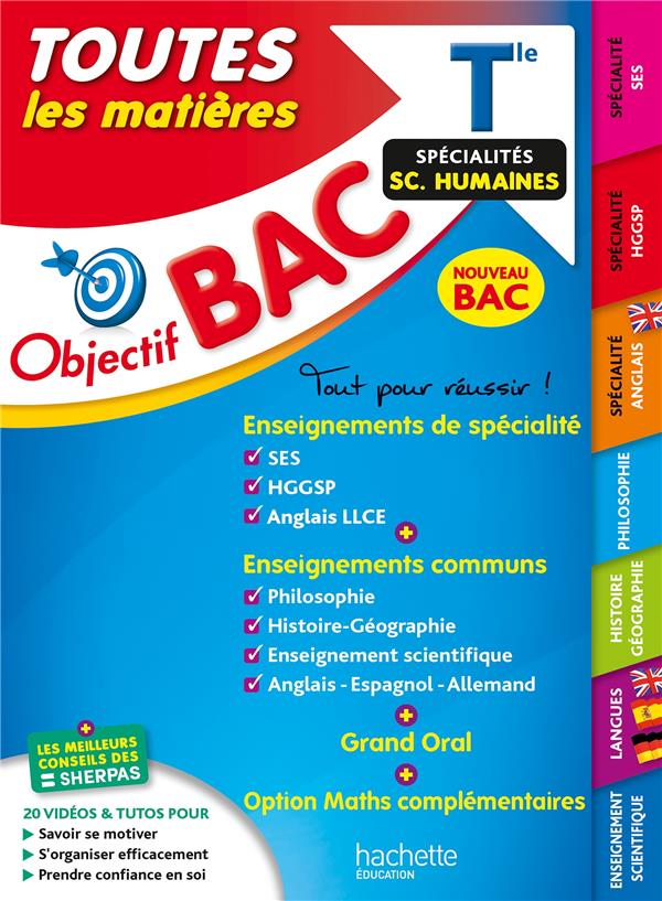 Objectif bac 2025 - tle specialites sciences humaines toutes les matieres