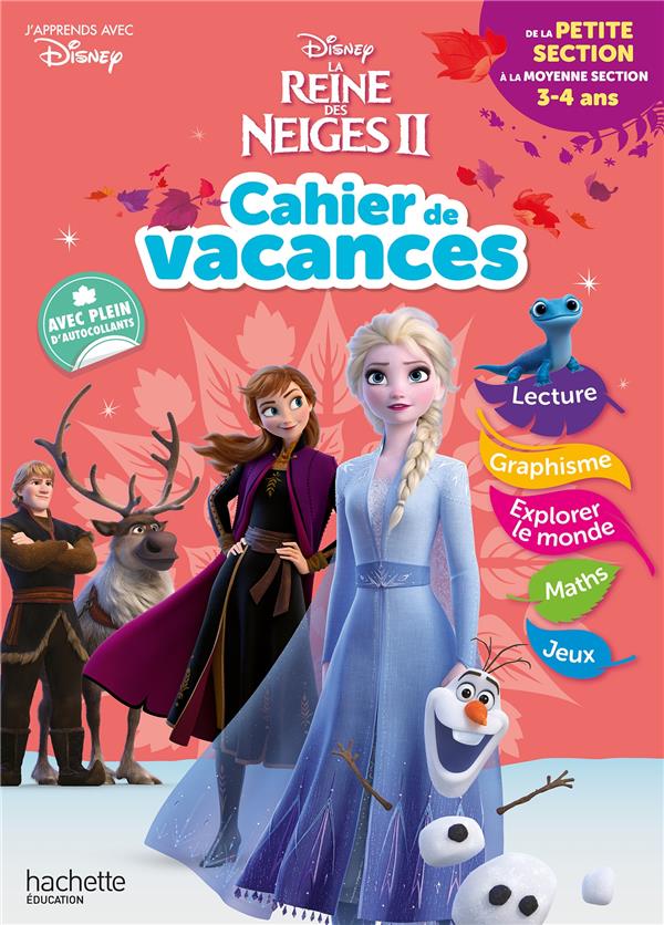 Disney - reine des neiges - cahier de vacances 2020, de la petite section a la moyenne section