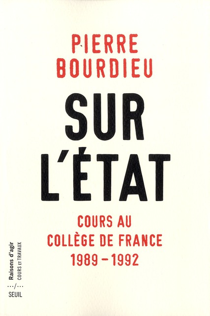 Sur l'etat. cours au college de france (1989-1992)