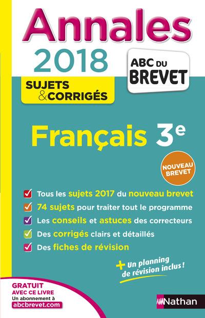 Annales brevet - francais 3e - corriges - 2018