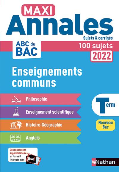 Tout en un annales bac 2022 - cc terminale - corrige