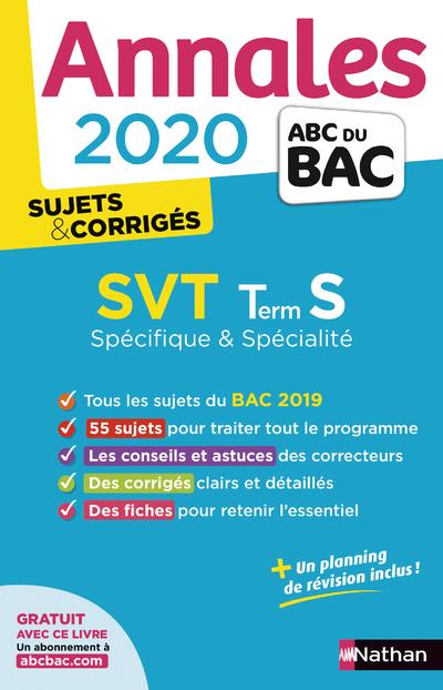 Annales bac 2020 svt term s - specifique & specialite - sujets & corriges