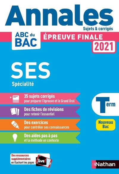 Annales bac 2021 sciences economiques et sociales term - corrige