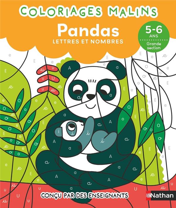 Coloriages malins - pandas lettres et nombres - 5-6 ans gs