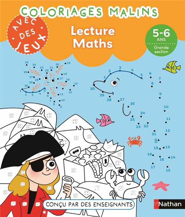 Coloriages malins avec des jeux - lecture maths 5-6 ans gs