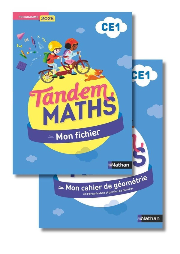 Tandem - maths ce1 - fichier de l'eleve + cahier de geometrie - programme 2025