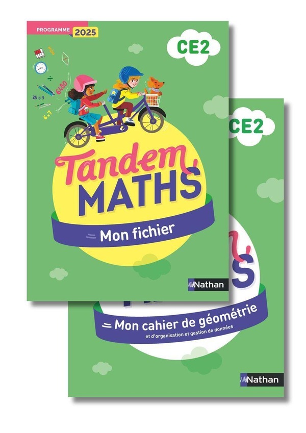 Tandem - maths ce2 - fichier de l'eleve + cahier de geometrie - programme 2025