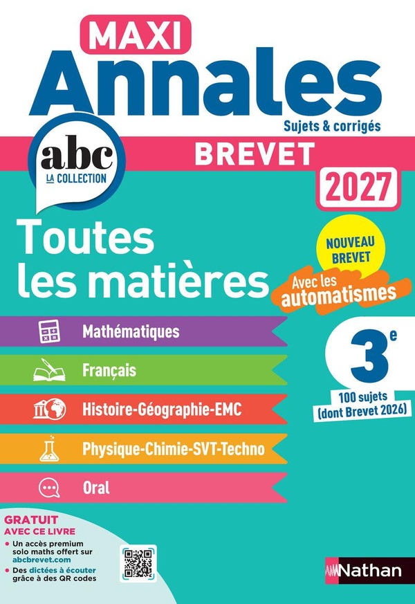 Maxi annales brevet 2027 - corrige