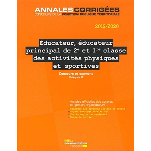 EDUCATEUR PRINCIPAL DE 2E ET 1ERE CLASSE DES ACTIVITES PHYSIQUES