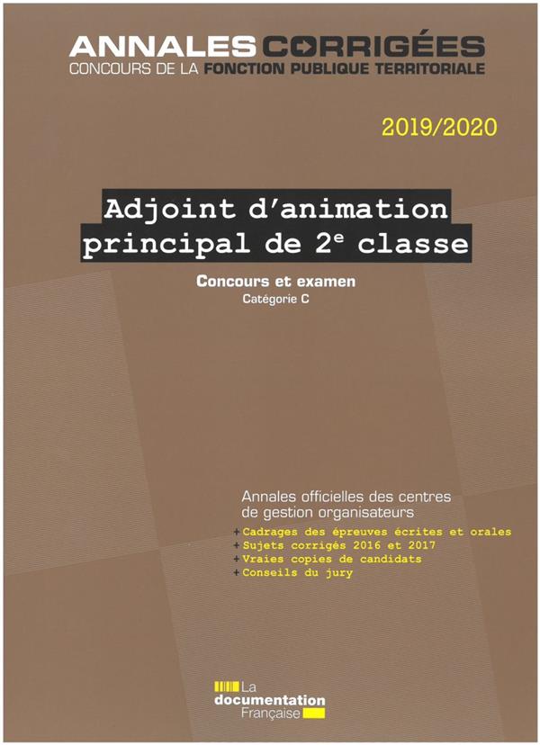 ADJOINT D'ANIMATION PRINCIPAL DE 2E CLASSE 2019-2020 - CONCOURS ET EXAMENS