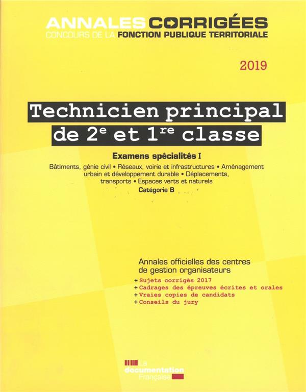 TECHNICIEN PRINCIPAL DE 2E ET 1RE CLASSE 2019-2020 - EXAMENS SPECIALITES I