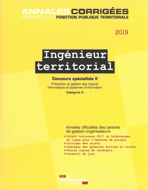 INGENIEUR TERRITORIAL 2019 - CONCOURS SPECIALITES II
