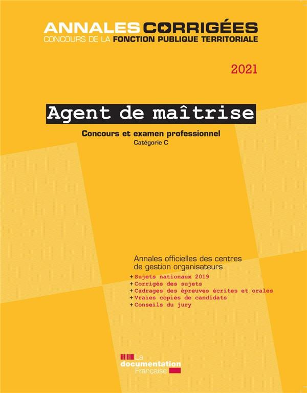 AGENT DE MAITRISE 2021 - CONCOURS EXTERNE, INTERNE, 3E CONCOURS