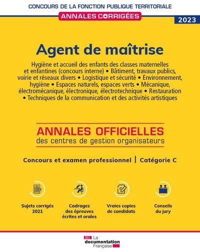 AGENT DE MAITRISE 2023 - CONCOURS ET EXAMEN PROFESSIONNEL. CATEGORIE C