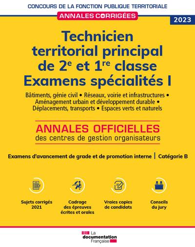 TECHNICIEN TERRITORIAL PRINCIPAL DE 2E ET 1RE CLASSES 2023  EXAMENS SPECIALITES I - EXAMEN AVANCEMEN