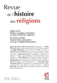 REVUE DE L'HISTOIRE DES RELIGIONS - N 4 2019 - APPROPRIATIONS MONOTHEISTES DE FIGURES  PAIENNES