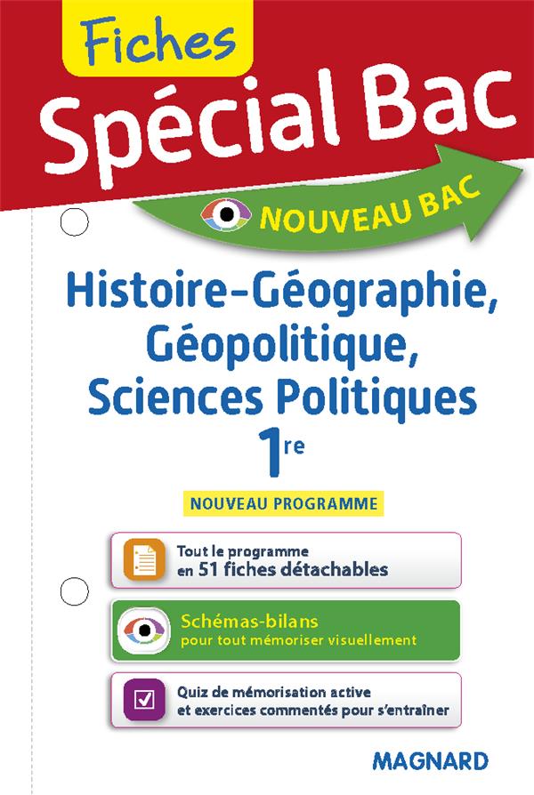 Special bac fiches histoire-geo, geopolitique, sciences po 1re - tout le programme en 157 fiches, me