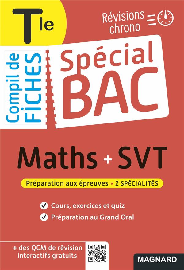 Special bac compil de fiches maths-svt tle bac 2022 - tout le programme des 2 specialites en 119 fic