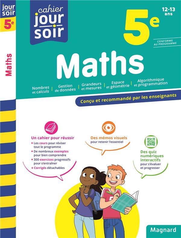Maths 5e - cahier jour soir - concu et recommande par les enseignants