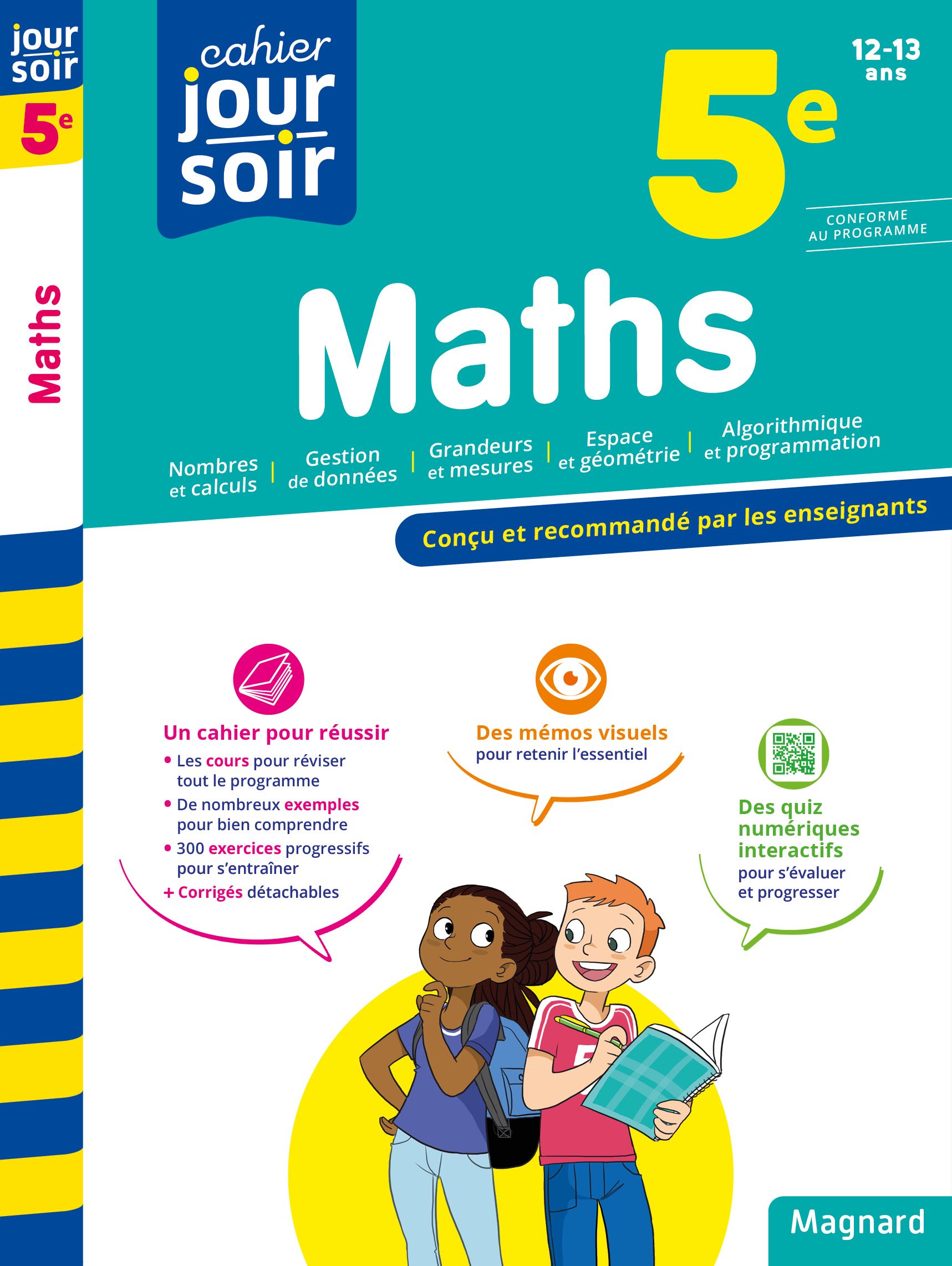 Maths 5e - cahier jour soir - concu et recommande par les enseignants