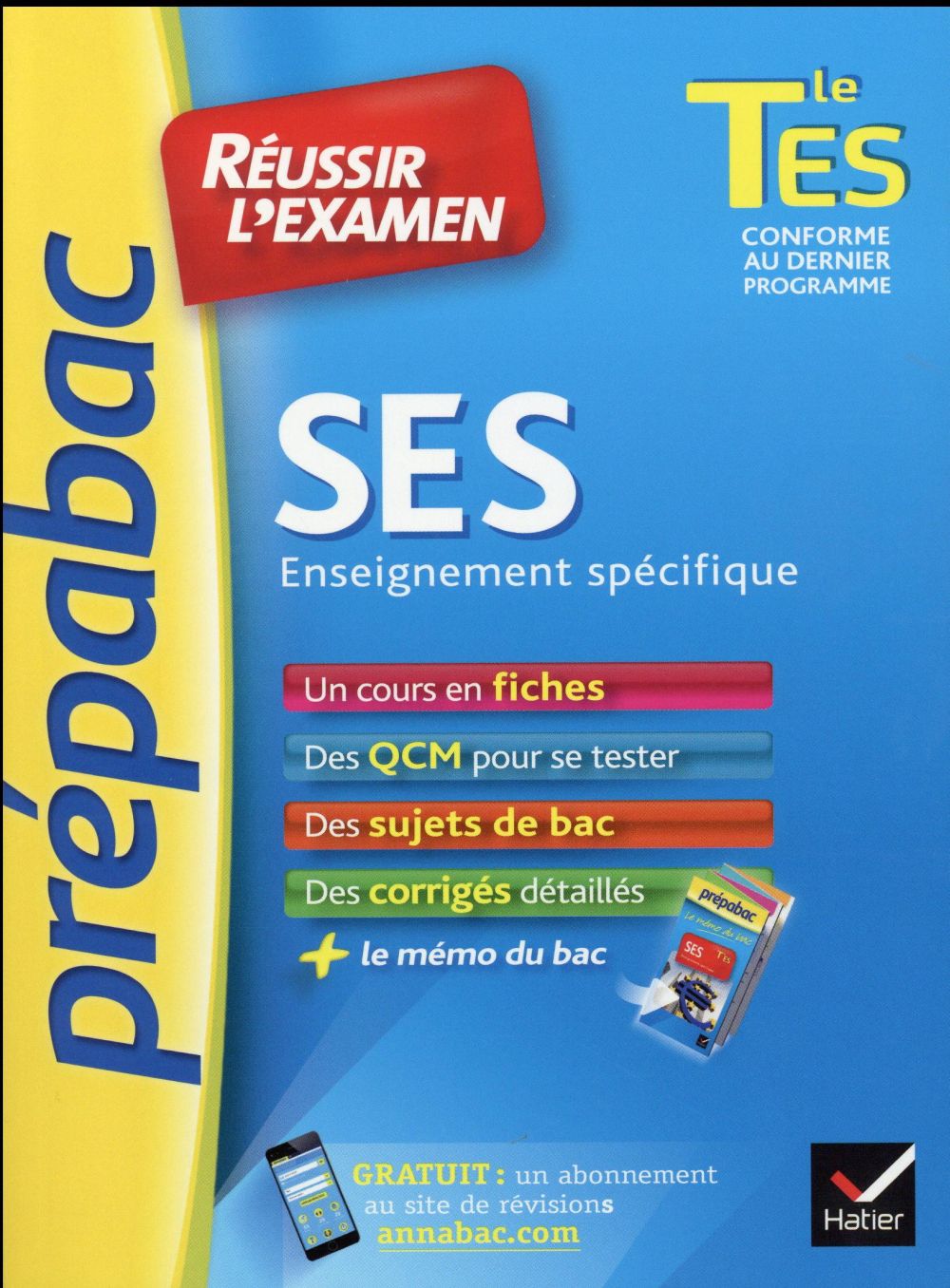 Ses tle es enseignement specifique - prepabac reussir l'examen - fiches de cours et sujets de bac co