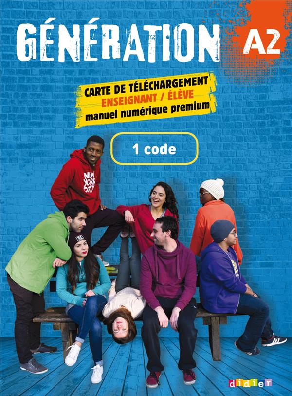 Generation 2 niv.a2 -  manuel numerique premium - carte de telechargement eleve/enseignant - 1  code