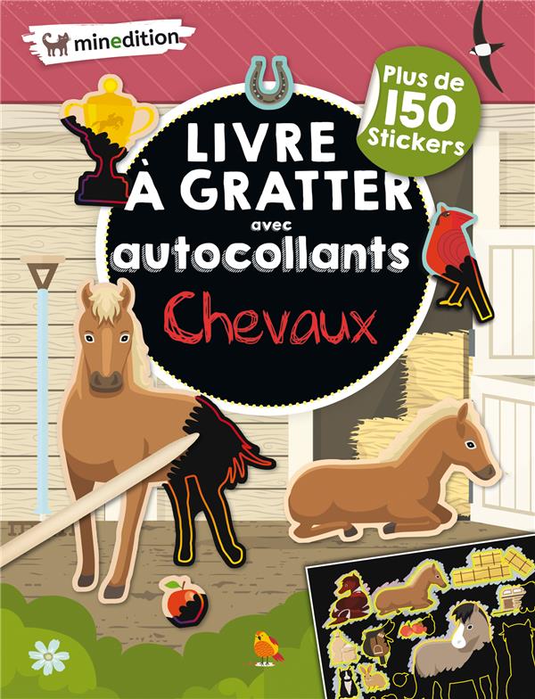 LIVRE A GRATTER AVEC AUTOCOLLANTS - CHEVAUX