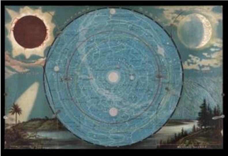 Carte - éclipse, lune et météorites