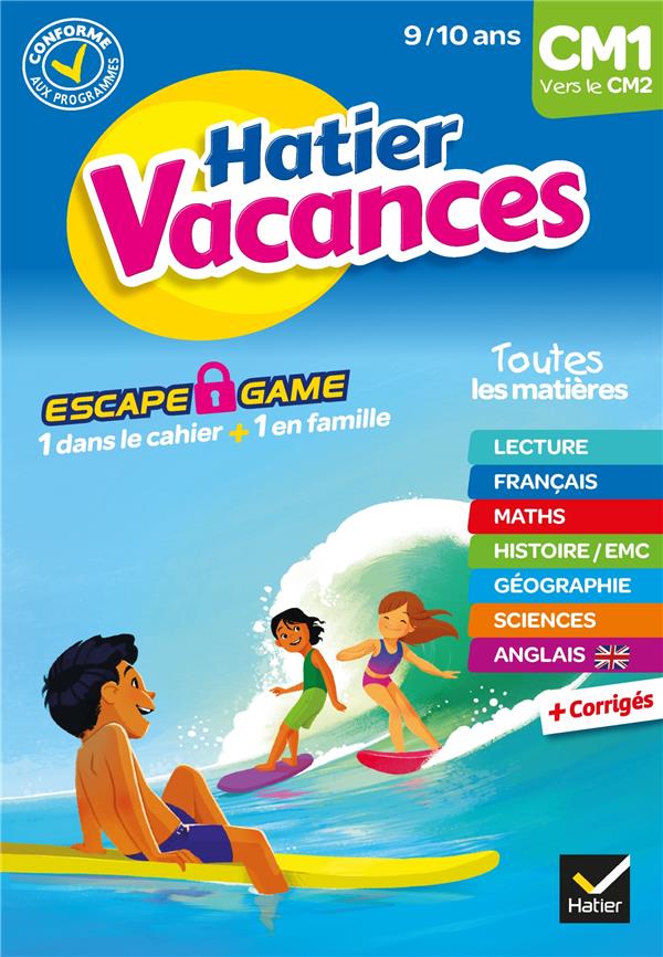 Cahier de vacances 2023 du cm1 vers le cm2 9/10 ans - pour reviser son annee dans toutes les matiere
