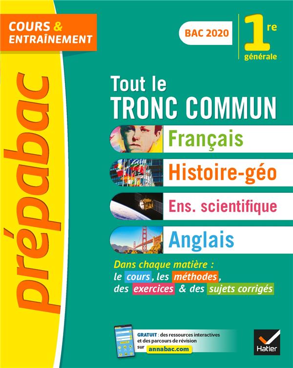 Prepabac tout le tronc commun 1re bac 2020 - nouveau programme de premiere 2019-2020
