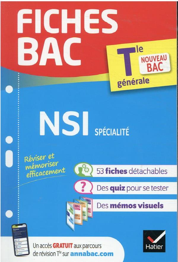 Fiches bac nsi tle generale (specialite) - bac 2024 - nouveau programme de terminale