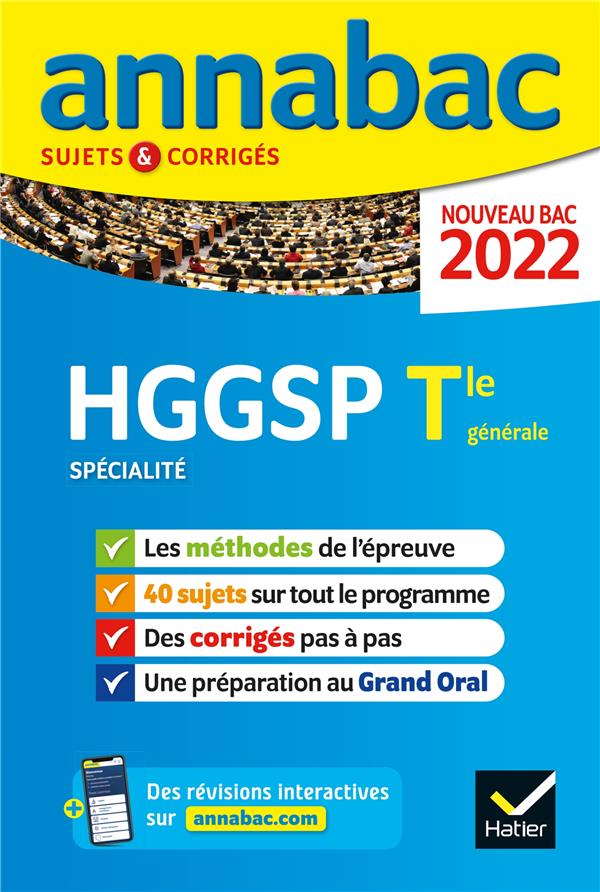 Annales du bac annabac 2022 hggsp tle generale (specialite) - methodes & sujets corriges nouveau bac