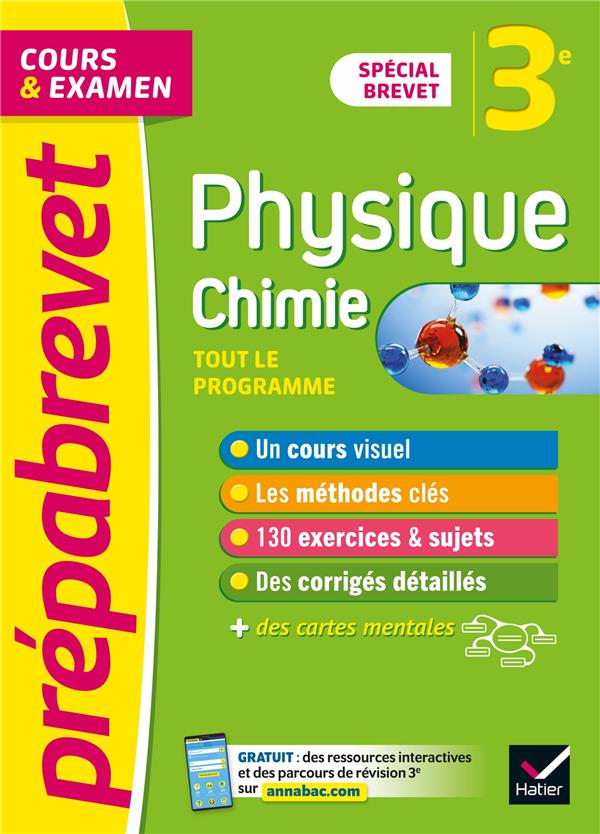 Prepabrevet physique-chimie 3e brevet 2022 - cours, methodes et entrainement
