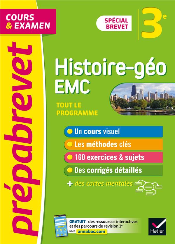 Prepabrevet histoire-geographie emc 3e brevet 2022 - cours, methodes et entrainement