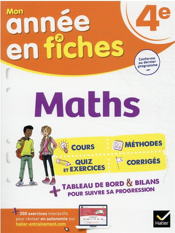 Maths 4e - fiches de revision & exercices