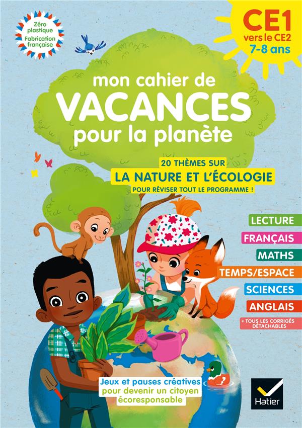 Mon cahier de vacances pour la planete 2022 du ce1 au ce2 7/8 ans